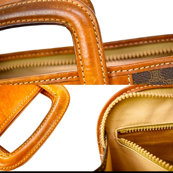 CELINE Logo Macadam Pattern Briefcase Hand Bag PVC Leather Brown made in Italy - Picture 14 of 14